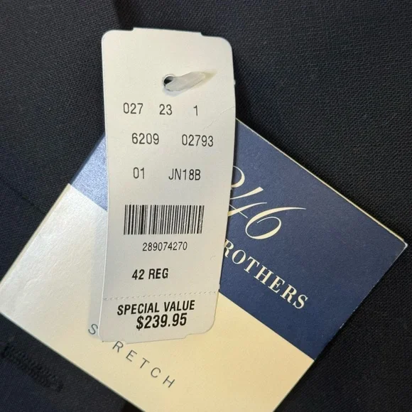 NWT Brooks Brothers 346 42R Wool Suit Jacket/Blazer/Sports Coat Black